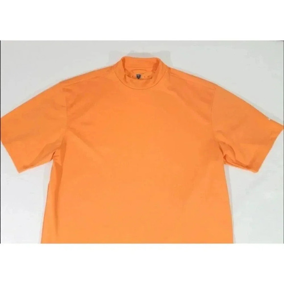 Nike Golf Mock Neck Short Sleeve T-Shirt Fit Dry Solid Orange Men's Size XL - Picture 1 of 6